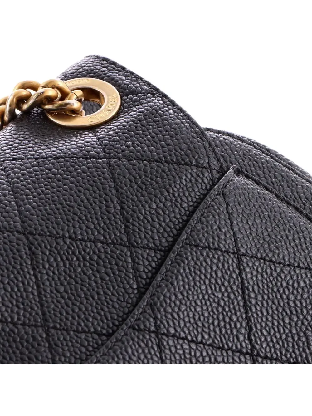 Chanel Cc Zipped Full Flap Bag Stitched #321034C36B